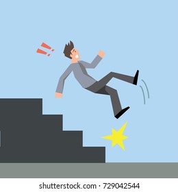 People falling down stairs, tripping and slipping on wet floor. Young or  adult characters stumble slip or fall injury accidents vector set 23355800  Vector Art at Vecteezy