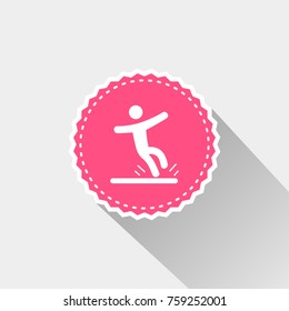 man falling icon with long shadow