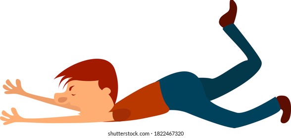 Man falling, illustration, vector on white background