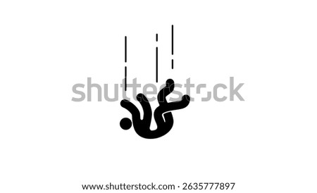 a man falling from sky,  black isolated silhouette