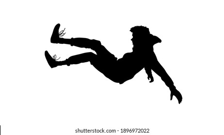 Man falling vector illustration isolated on white background