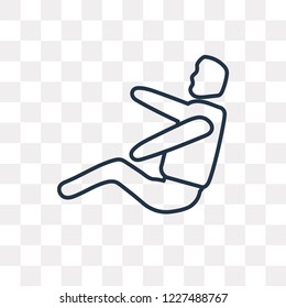 Man Falling vector outline icon isolated on transparent background, high quality linear Man Falling transparency concept can be used web and mobile