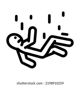man falls accident line icon vector. man falls accident sign. isolated contour symbol black illustration