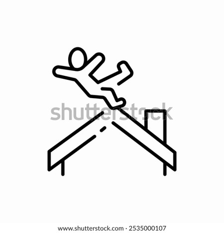 man falls from height icon sign vector