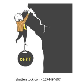 A man falls from the mountain with a debt