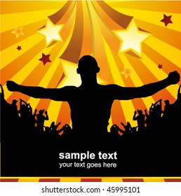 man and the fans crowd - sport or concert poster