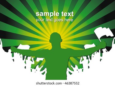 man and the fans crowd - sport or concert poster