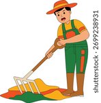 man farmer activity vector illustration