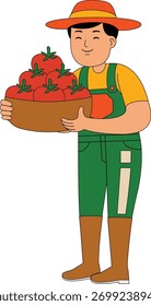 man farmer activity vector illustration