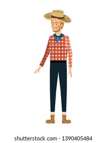 man farmer with straw hat