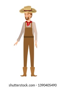 man farmer with straw hat