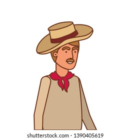 man farmer with straw hat