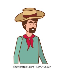 man farmer with straw hat