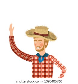 man farmer with straw hat