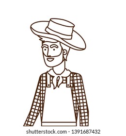 man farmer with straw hat