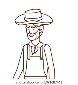 man farmer with straw hat