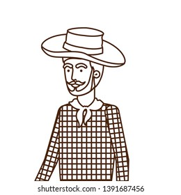 man farmer with straw hat