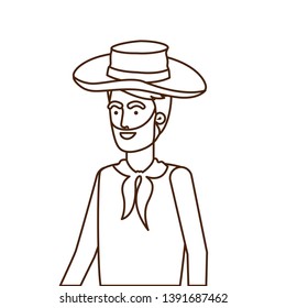man farmer with straw hat