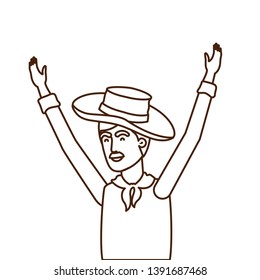 man farmer with straw hat