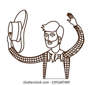 man farmer with straw hat