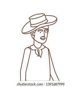 man farmer with straw hat