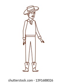 man farmer with straw hat