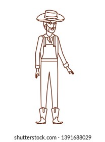 man farmer with straw hat