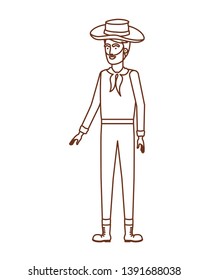 man farmer with straw hat