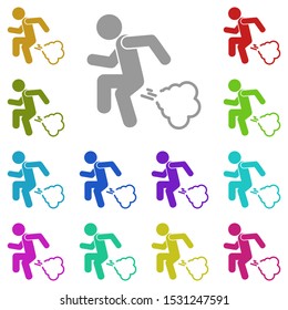 man fart multi color icon. Simple glyph, flat vector of universal icons for UI and UX, website or mobile application