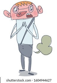 The man farted. Vector illustration