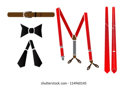 man fashion accessories vector illustration