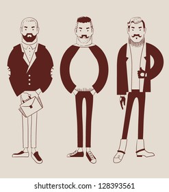 man in fashion clothes hand drawn vector illustration eps 10