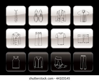 Man Fashion Clothes Icons Vector Icon Stock Vector (Royalty Free ...