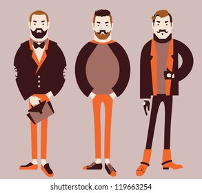 man in fashion clothes isolated on light background illustration eps 10