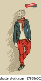 man in fashion clothes isolated on light background vector illustration eps 10