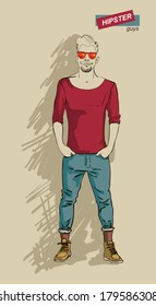 man in fashion clothes isolated on light background vector illustration eps 10