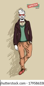 man in fashion clothes isolated on light background vector illustration eps 10