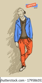 man in fashion clothes isolated on light background vector illustration eps 10