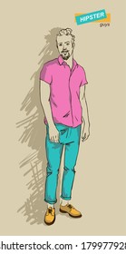 man in fashion clothes isolated on light background vector illustration eps 10