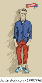 man in fashion clothes isolated on light background vector illustration eps 10