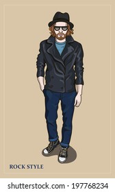 man in fashion clothes isolated on light background vector 