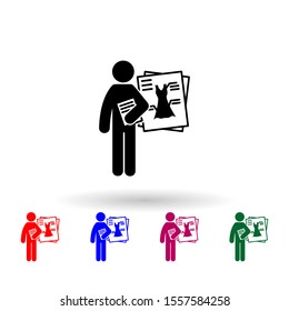 man with fashion degree multi color icon. Simple glyph, flat vector of student degree icons for ui and ux, website or mobile application
