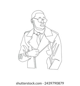 Man fashion line art vector
