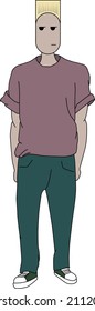 Man in fashion look. Modern close . Vector illustration.