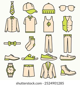 MAN FASHION - OUTFIT ICONS SET