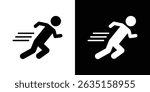 Man fast run icon concept, vector illustration