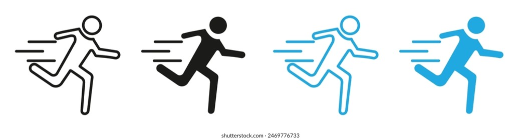 Man fast run icon mark in filled style