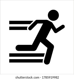 man fast run icon on white background. eps 10