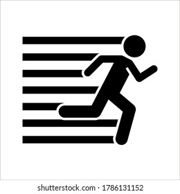 man fast run icon on white background. eps 10