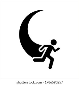 man fast run icon on white background. eps 10
